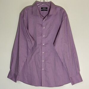 Murano Dress Shirt Mens 17 35 Purple Stretch Office Business Woven Lilac Spread